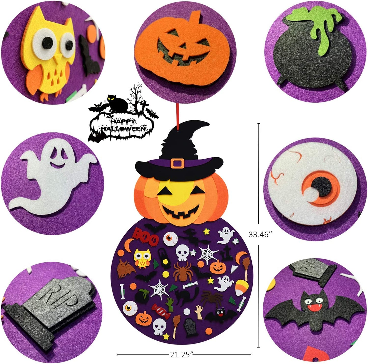 Halloween Pumpkin witch hanging decoration