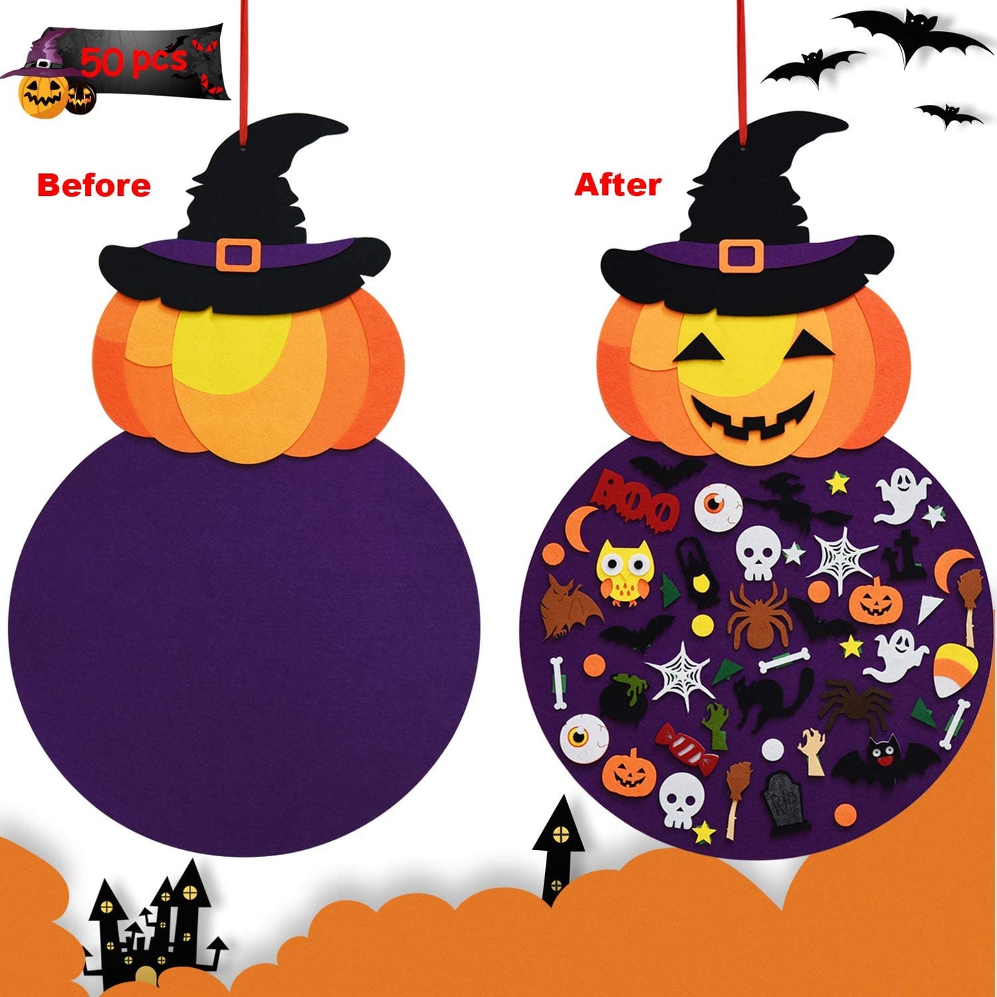 Halloween Pumpkin witch hanging decoration